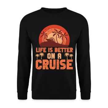 Croisière Vacances Rétro Life Est - Sweat-shirt Unisexe - noir - Devant - Alina (178cm) & Michal (187cm)