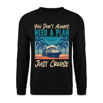 Cruise Ship Vacation Retro You - Unisex Pullover - Schwarz - Vorne - Alina (178cm) & Michal (187cm)