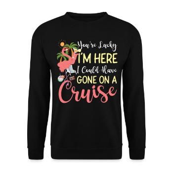 Vacances en bateau de croisière Vous avez de la chance - Sweat-shirt Unisexe - noir - Devant - Alina (178cm) & Michal (187cm)