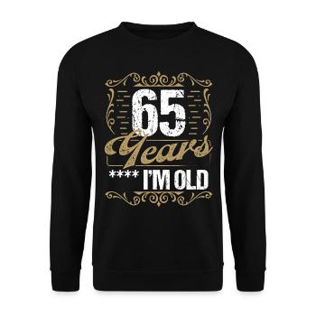 Sarcasme de 65 ans dans l’idée de l’humour vintage65 Ye - Sweat-shirt Unisexe - noir - Devant - Alina (178cm) & Michal (187cm)