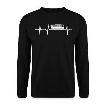 Schoolbus Driver School Bus Driver Heartbeat - Unisex Pullover - Schwarz - Vorne - Alina (178cm) & Michal (187cm)
