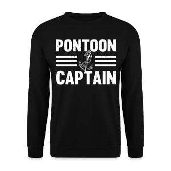 Pontoon Captain with Boat Anchor - Pontoon Boat Ca - Unisex Sweatshirt - black - Front - Alina (178cm) & Michal (187cm)