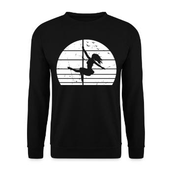 Pole Dance Silhouette Pole Dancing I Pole Dance Gi - Unisex Sweatshirt - black - Front - Alina (178cm) & Michal (187cm)