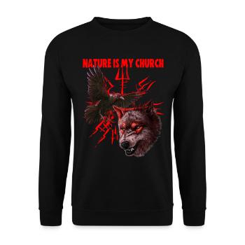 Vegvisir Odin mit Hugin und Munin - Wikinger - Unisex Pullover - Schwarz - Vorne - Alina (178cm) & Michal (187cm)