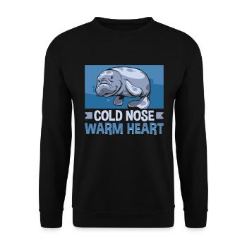 Cold Nose Warm Heart Manatee Chubby Manatee - Unisex Sweatshirt - black - Front - Alina (178cm) & Michal (187cm)