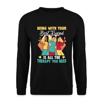 Friendship gift for good friend - Unisex Sweatshirt - black - Front - Alina (178cm) & Michal (187cm)