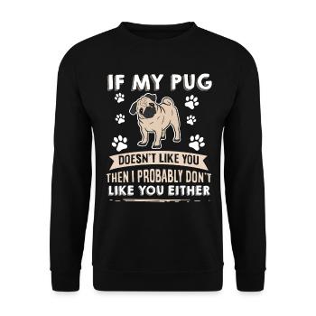 Conception de carlin pour chiens pour les amoureux des chiens - Sweat-shirt Unisexe - noir - Devant - Alina (178cm) & Michal (187cm)