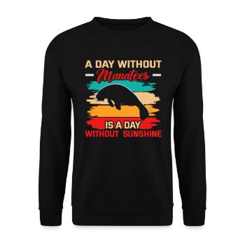 Cold Nose Warm Heart Manatee Chubby Manatee - Unisex Sweatshirt - black - Front - Alina (178cm) & Michal (187cm)