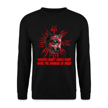 Vegvisir Odin mit Hugin und Munin - Wikinger - Unisex Pullover - Schwarz - Vorne - Alina (178cm) & Michal (187cm)