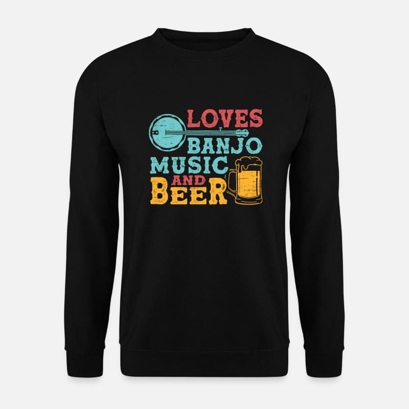 Banjo-music-beer strings-guitar-bluegrass-grape harvest - Unisex Sweatshirt - black