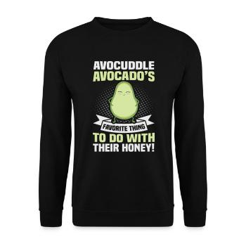 Avocado design for vegetarians and vegans - Unisex Sweatshirt - black - Front - Alina (178cm) & Michal (187cm)