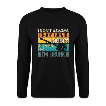Banjo Drunk Beer Drinker Musicien Guitare - Sweat-shirt Unisexe - noir - Devant - Alina (178cm) & Michal (187cm)