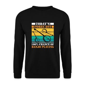 Heute Prognose Banjo Musiker Gitarre Spielen - Unisex Pullover - Schwarz - Vorne - Alina (178cm) & Michal (187cm)