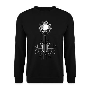 Anatomical Heart CPU Processor Computer Programmer - Unisex Sweatshirt - black - Front - Alina (178cm) & Michal (187cm)