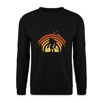 Banjo Bigfoot Musician Guitar Bluegrass Sasquatch - Unisex Sweatshirt - black - Front - Alina (178cm) & Michal (187cm)