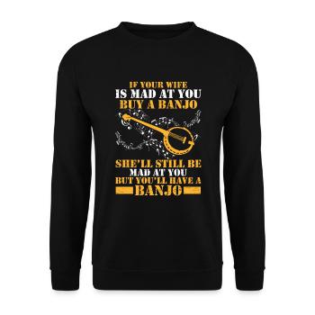 Aber Sie Werden Einen Banjo-musiker Haben, Der - Unisex Pullover - Schwarz - Vorne - Alina (178cm) & Michal (187cm)