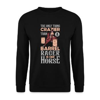 Barrel Racing Rodeo Reitpferd Barrel Racer - Unisex Pullover - Schwarz - Vorne - Alina (178cm) & Michal (187cm)