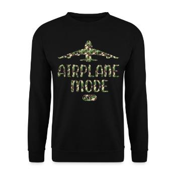 Airplane Mode On Passenger Plane Airport Pilot Pla - Unisex Sweatshirt - black - Front - Alina (178cm) & Michal (187cm)