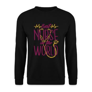 Infirmière - meilleure infirmière au monde - Sweat-shirt Unisexe - noir - Devant - Alina (178cm) & Michal (187cm)