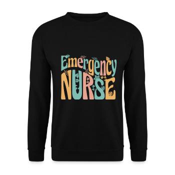 Krankenpflegerin - Emergency Nurse - Unisex Pullover - Schwarz - Vorne - Alina (178cm) & Michal (187cm)