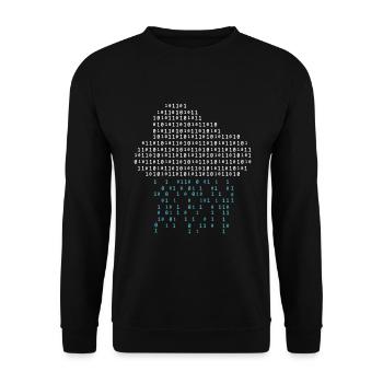 Programmer - binary code cloud rain - Unisex Sweatshirt - black - Front - Alina (178cm) & Michal (187cm)