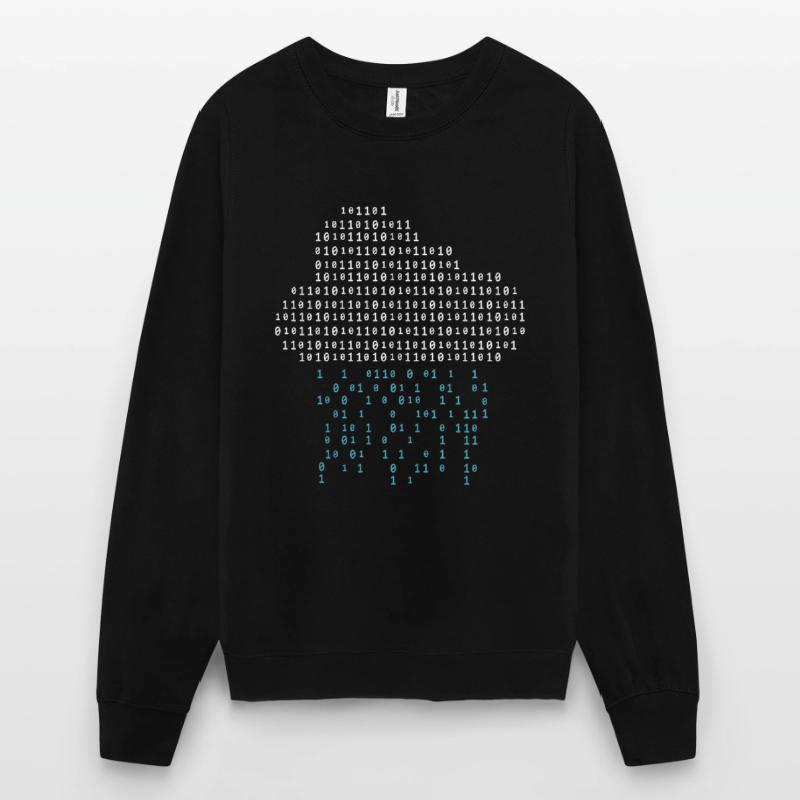 Programmer - binary code cloud rain Unisex Sweatshirt