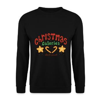 Weihnachten - Christmas calories don't count - Unisex Pullover - Schwarz - Vorne - Alina (178cm) & Michal (187cm)