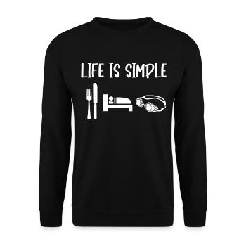 Schwimmer Schwimmen Spruch - Unisex Pullover - Schwarz - Vorne - Alina (178cm) & Michal (187cm)