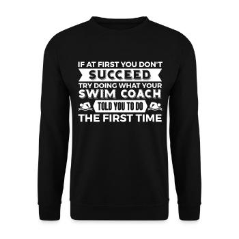 Schwimmer Schwimmen Spruch - Unisex Pullover - Schwarz - Vorne - Alina (178cm) & Michal (187cm)