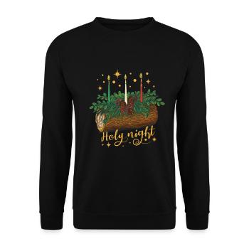 Noël - Nuit sainte - Sweat-shirt Unisexe - noir - Devant - Alina (178cm) & Michal (187cm)