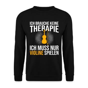 Violine Therapie Spruch - Unisex Pullover - Schwarz - Vorne - Alina (178cm) & Michal (187cm)