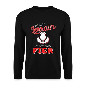 Cadeau Homme Lorrain Chardon Noel Anniversaire - Sweat-shirt Unisexe - noir - Devant - Alina (178cm) & Michal (187cm)