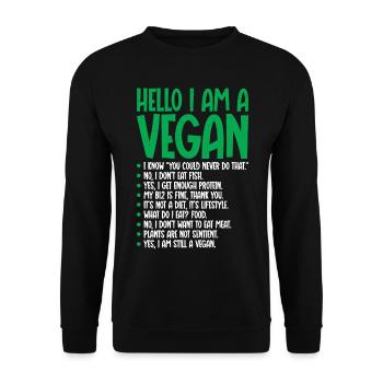 Je suis végétarien végétalien - Sweat-shirt Unisexe - noir - Devant - Alina (178cm) & Michal (187cm)