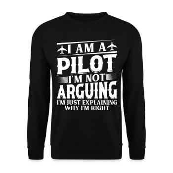 I'm a Pilot I'm not Arguing - Aircraft Airplane Pi - Unisex Pullover - Schwarz - Vorne - Alina (178cm) & Michal (187cm)