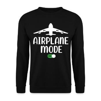 Airplane Mode On - Passenger Plane Airport Pilot - Unisex Pullover - Schwarz - Vorne - Alina (178cm) & Michal (187cm)