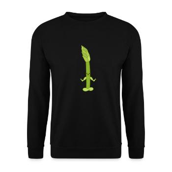 Spargel Yoga Liebhaber Vegetarisch Gemüse Vegan - Unisex Pullover - Schwarz - Vorne - Alina (178cm) & Michal (187cm)