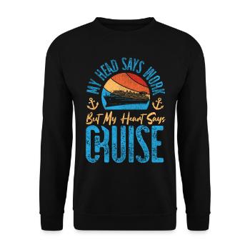 Croisière Vacances Rétro Vintage - Sweat-shirt Unisexe - noir - Devant - Alina (178cm) & Michal (187cm)