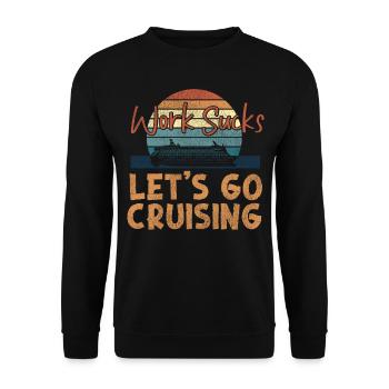 Cruise Ship Vacation Retro Vintage - Unisex Pullover - Schwarz - Vorne - Alina (178cm) & Michal (187cm)