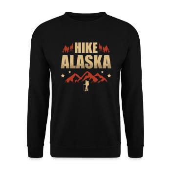 Randonnée en Alaska. Fier État des États-Unis de l’Alaska - Sweat-shirt Unisexe - noir - Devant - Alina (178cm) & Michal (187cm)
