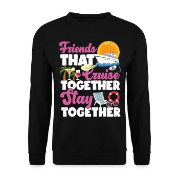 Cruise Ship Vacation Friends - Unisex Pullover - Schwarz - Vorne - Alina (178cm) & Michal (187cm)