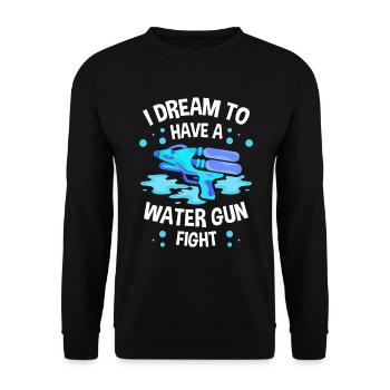 I dream of using a water gun against a - Unisex Sweatshirt - black - Front - Alina (178cm) & Michal (187cm)