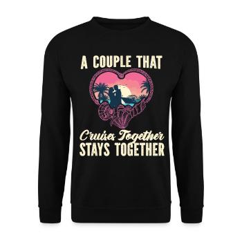 Couples de vacances en bateau de croisière - Sweat-shirt Unisexe - noir - Devant - Alina (178cm) & Michal (187cm)