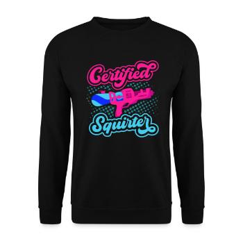 Zertifizierte Squirter Wasserpistole Spritzpistole - Unisex Pullover - Schwarz - Vorne - Alina (178cm) & Michal (187cm)