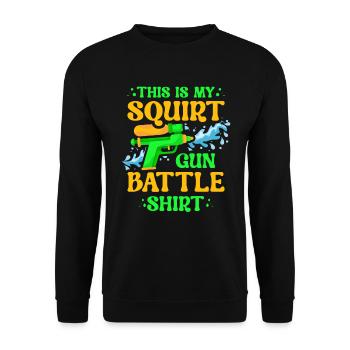 Dies Ist Meine Spritzpistole Battle Shirt - Unisex Pullover - Schwarz - Vorne - Alina (178cm) & Michal (187cm)
