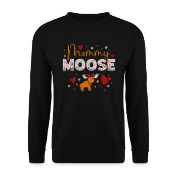 Mama Moose Wildlife Animal Alces Deer Fête des mères - Sweat-shirt Unisexe - noir - Devant - Alina (178cm) & Michal (187cm)