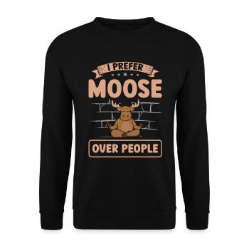 Ich Bevorzuge Elche Gegenüber Menschentier Alces - Unisex Pullover - Schwarz - Vorne - Alina (178cm) & Michal (187cm)