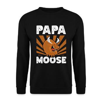 Papa Elk Wildlife Animal Alces Deer Father’s Day - Sweat-shirt Unisexe - noir - Devant - Alina (178cm) & Michal (187cm)
