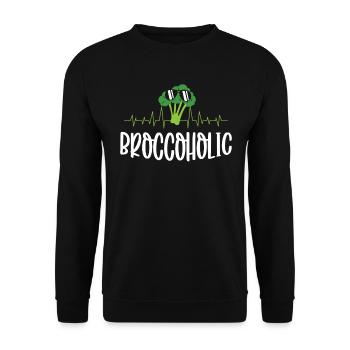Brocoli Légumes végétariens Brocoli végétalien - Sweat-shirt Unisexe - noir - Devant - Alina (178cm) & Michal (187cm)