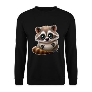 Raccoon Cute Animal - Unisex Sweatshirt - black - Front - Alina (178cm) & Michal (187cm)