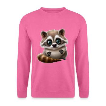 Waschbär Niedliches Tier - Unisex Pullover - Pink - Vorne
